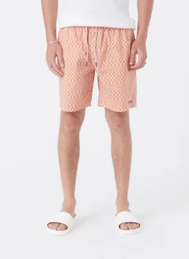 Amphibious Swim Short Amber Checker 2.0