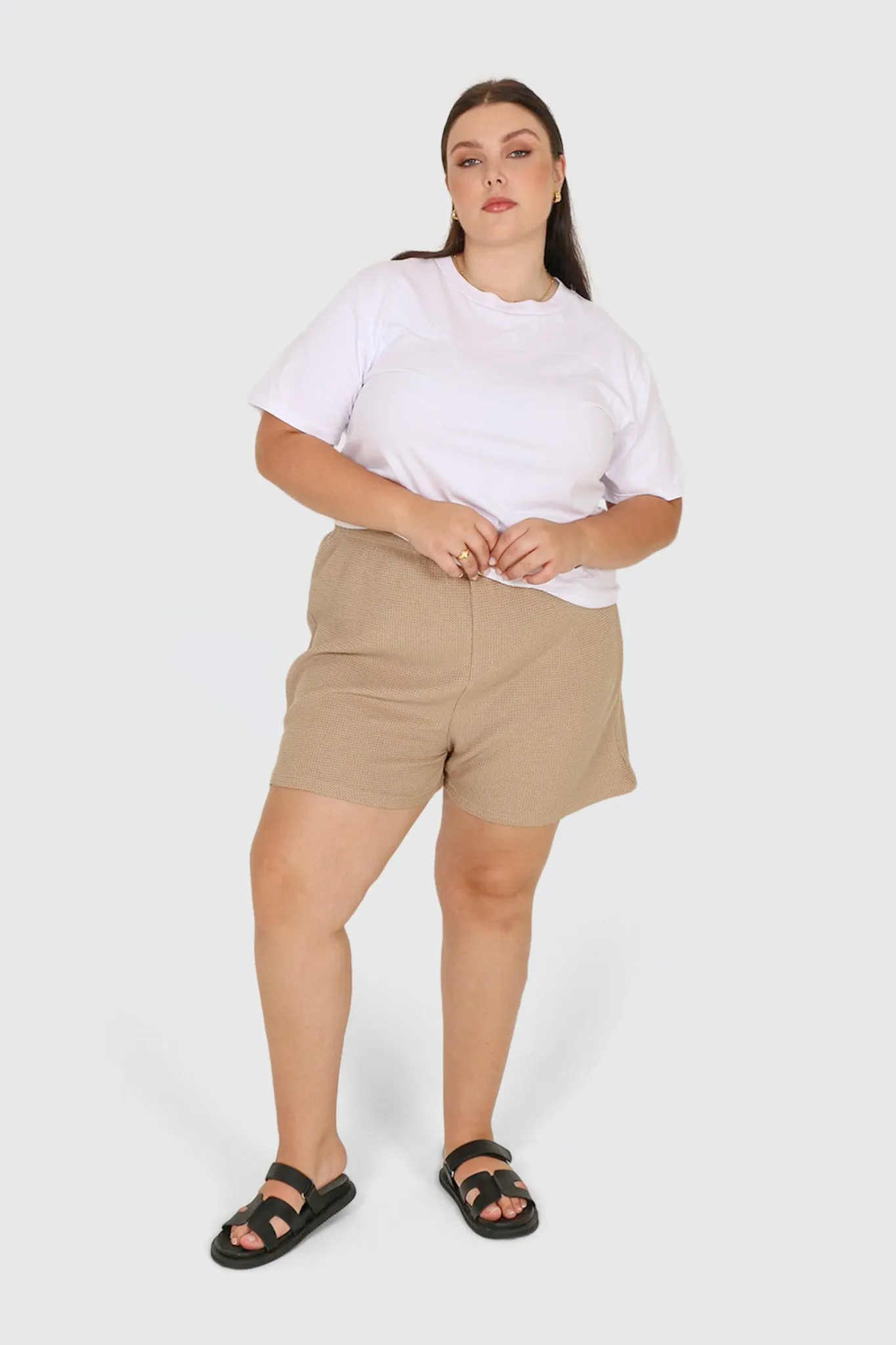 CAPRI WAFFLE SHORTS BISCUIT