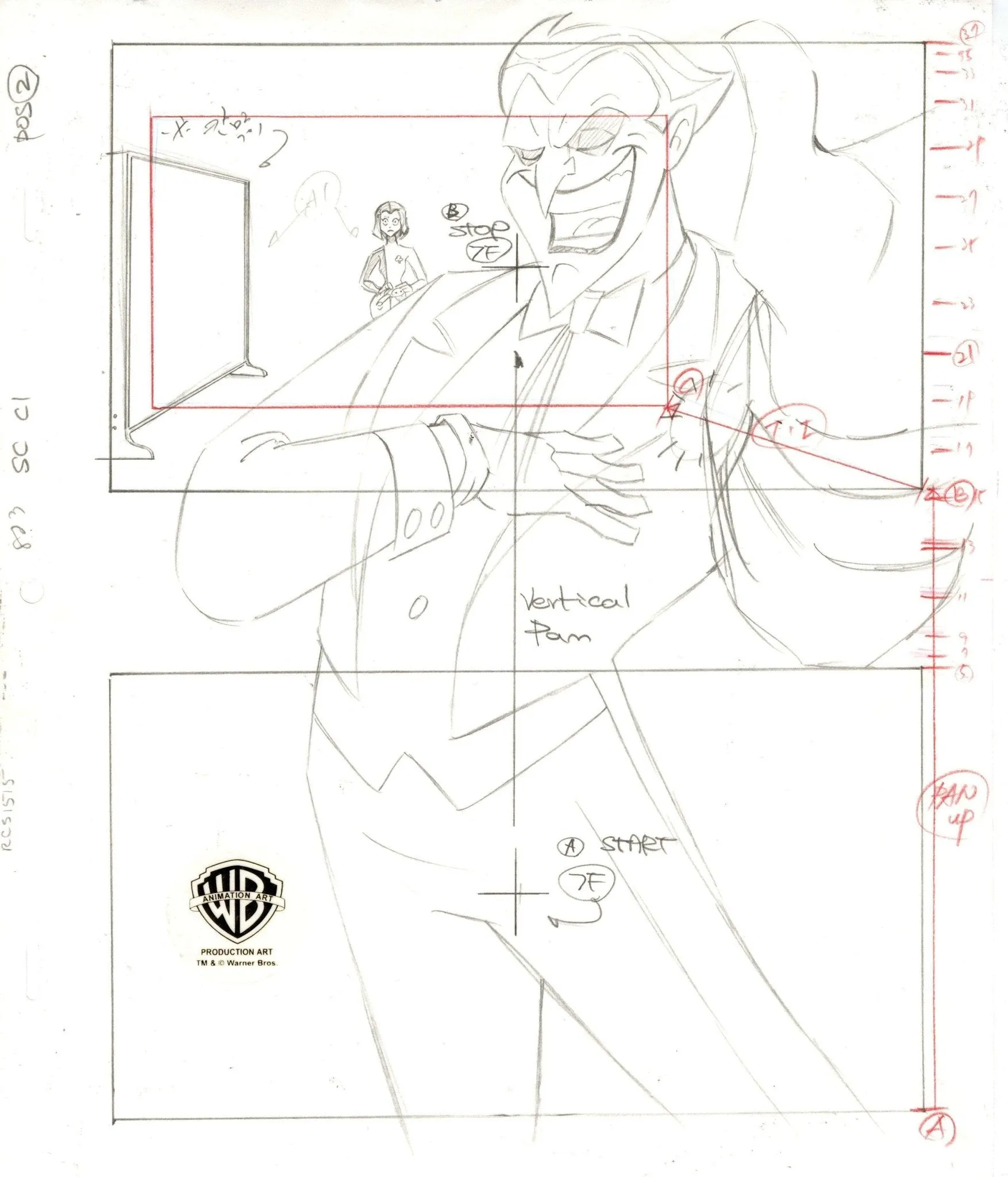 Justice League Original Production Drawing: Joker